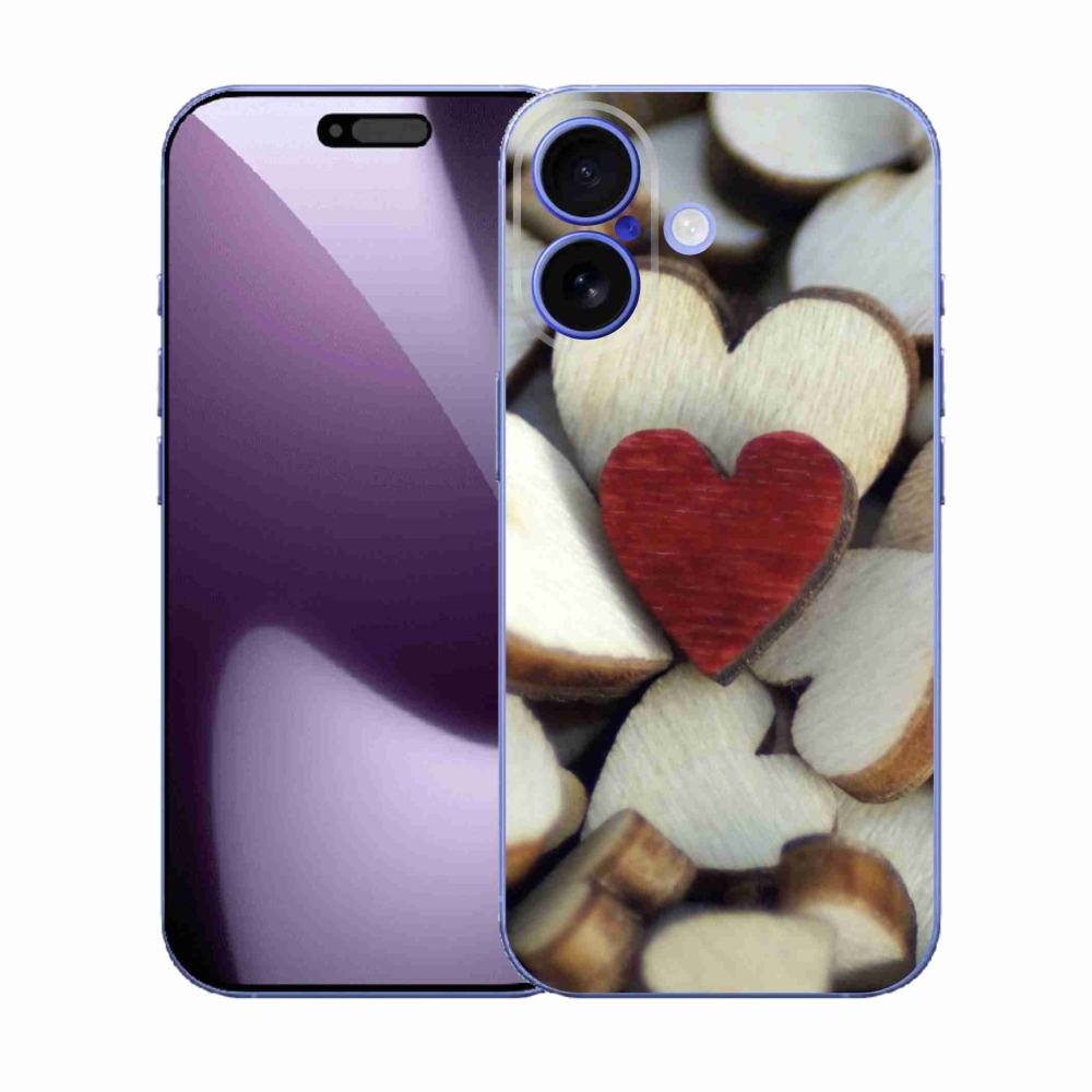 Gél borítás mmCase iPhone 17 készülékhez - gravírozott piros szív