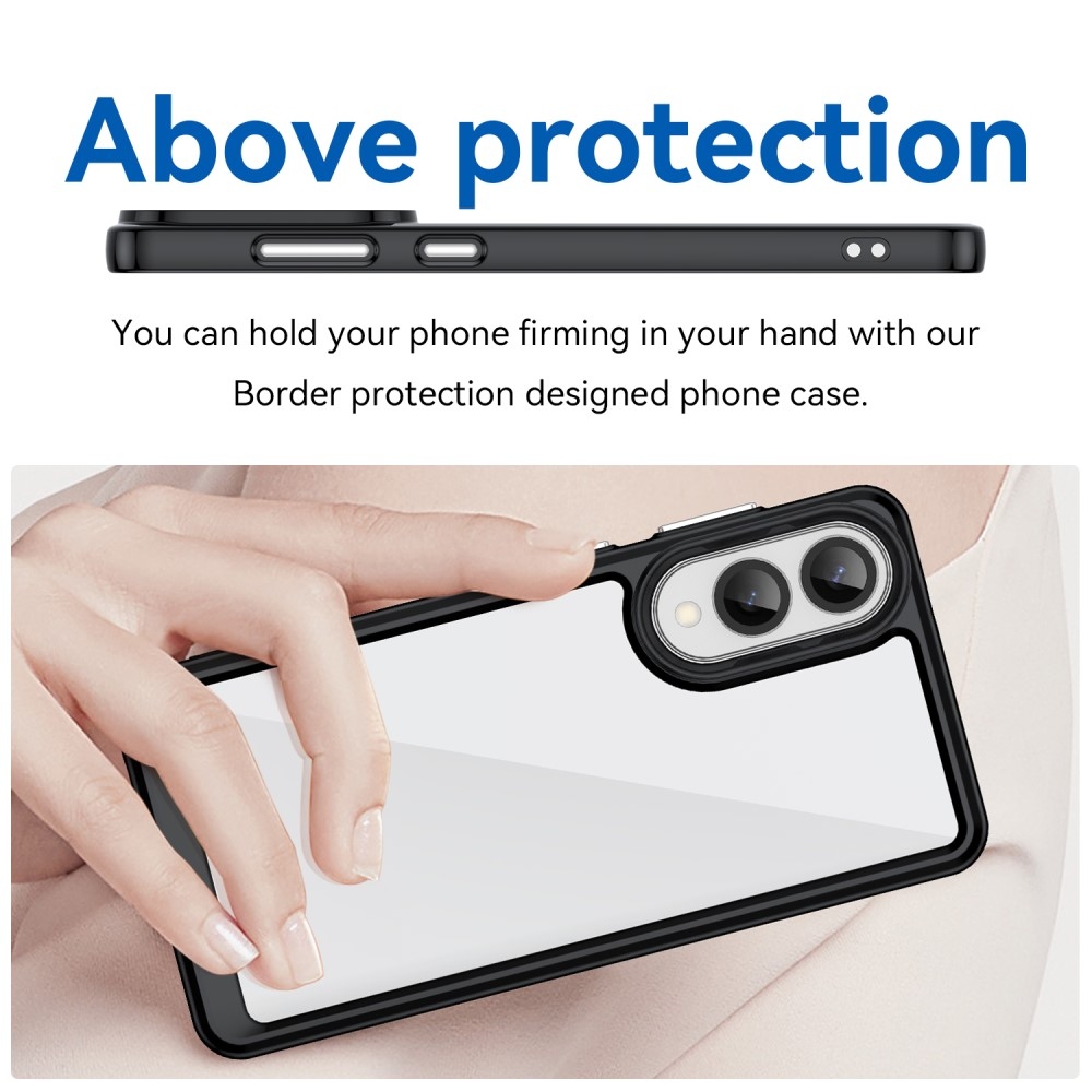 Gél tok fix hátlappal Samsung Galaxy S25 Edge készülékhez - fekete