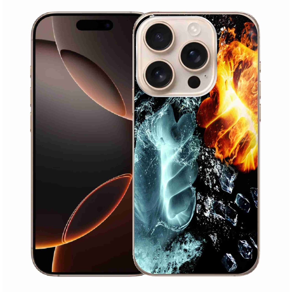 Zselés borítás mmCase iPhone 16 Pro Max készülékhez - víz és tűz