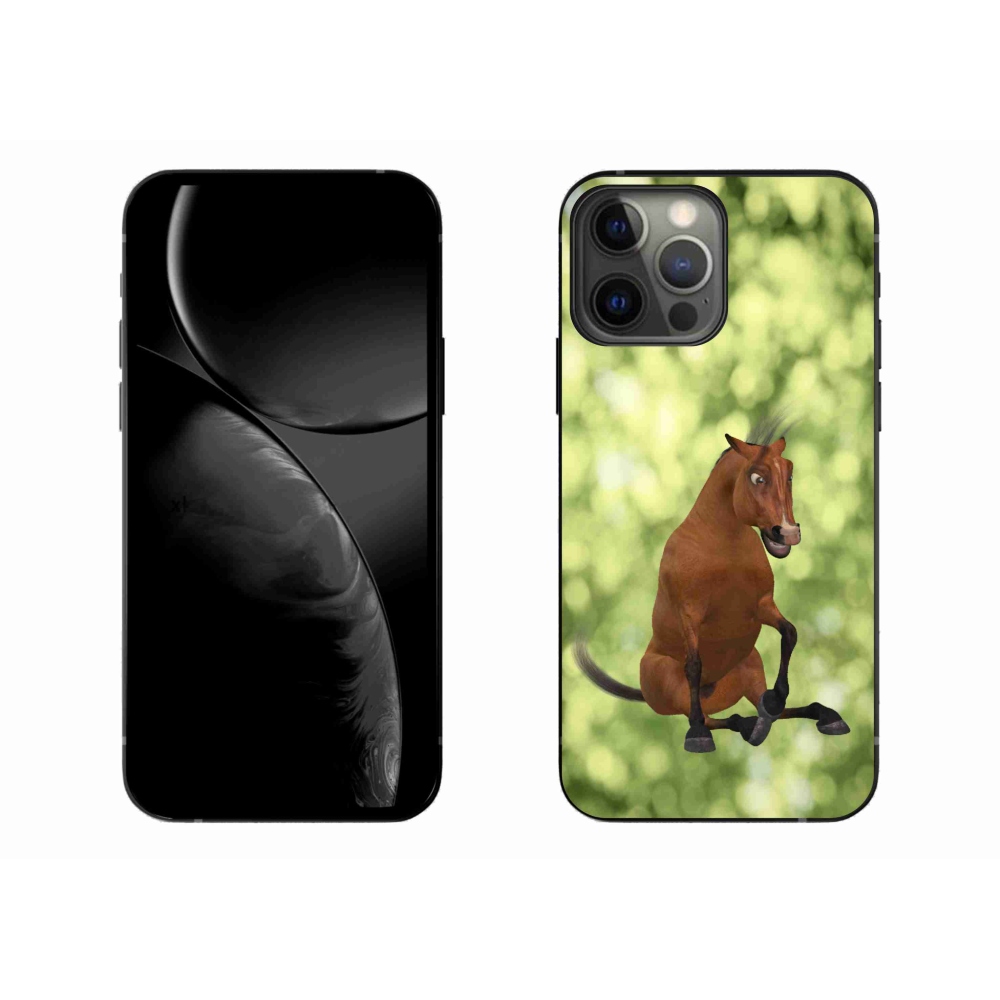 Gél borítás mmCase iPhone 13 Pro Max készülékhez - barna rajzfilm ló 1