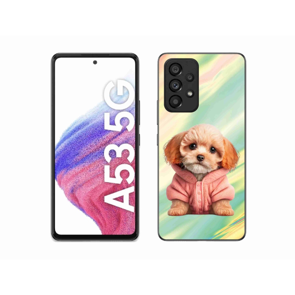 Gél borítás mmCase Samsung Galaxy A53 5G - pulóveres kiskutya Samsung Galaxy A53 5G-hez