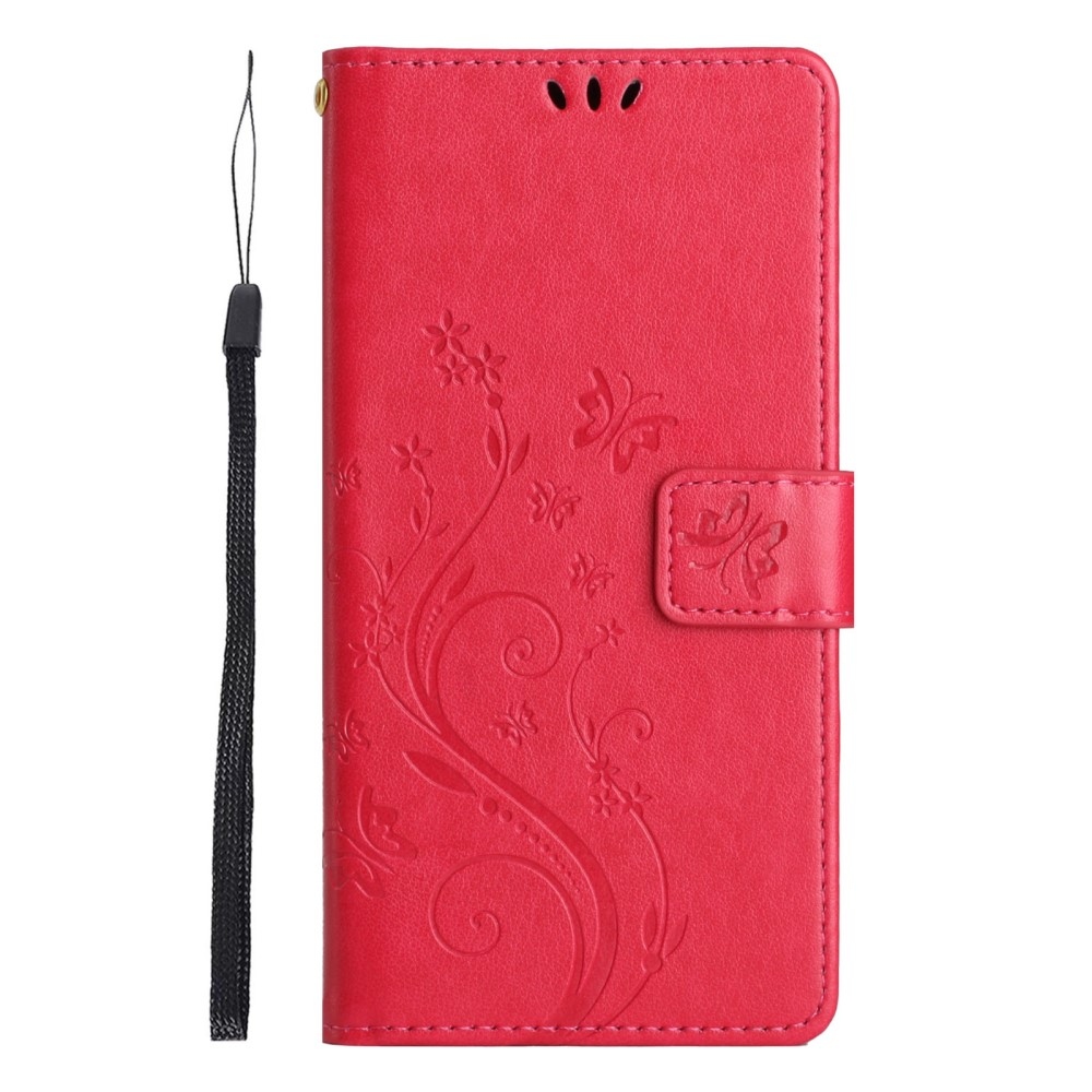 Virágos könyv tok Xiaomi Redmi Note 14 Pro 5G/Poco X7 5G - piros