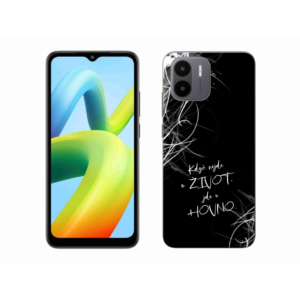 Gél borító mmCase a Xiaomi Redmi A1 készülékhez - vicces szöveg 16 fekete háttér