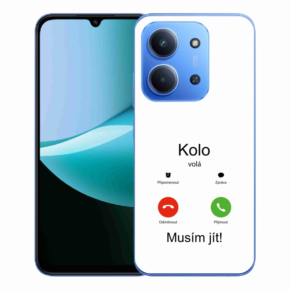 Gél borító mmCase a Xiaomi Redmi 15C 4G/5G (173mm) - kerek hívások fehér háttérrel