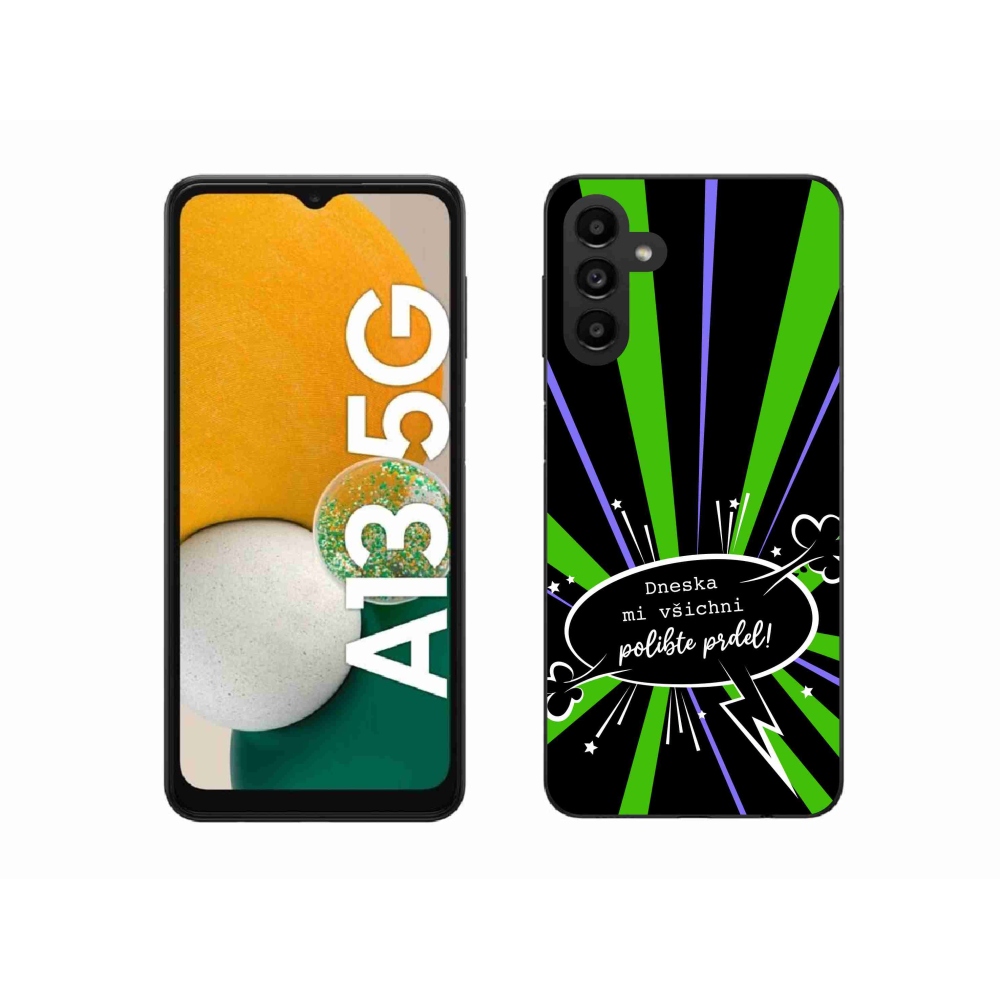 Gél borító mmCase Samsung Galaxy A13 5G - vicces szöveg 15 fekete háttérrel