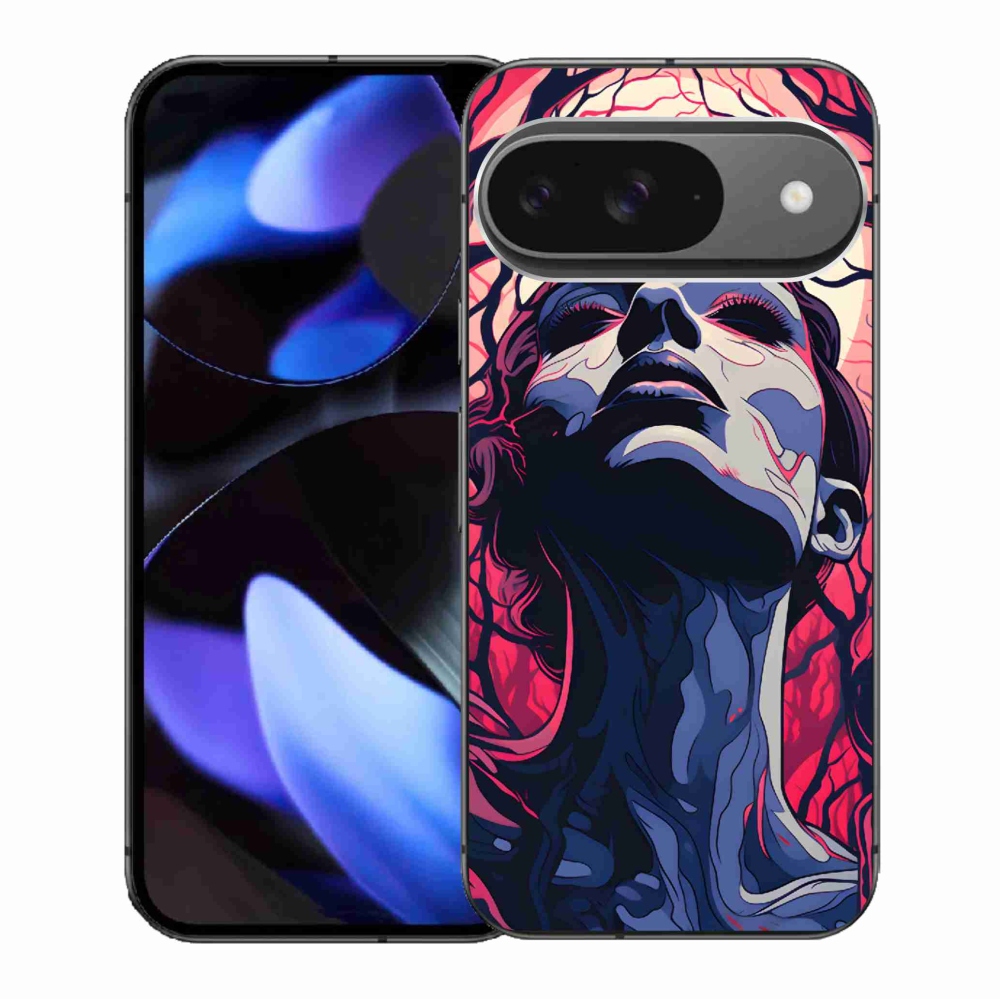 Zselés borítás mmCase a Google Pixel 9/9 Pro számára - absztrakt arc