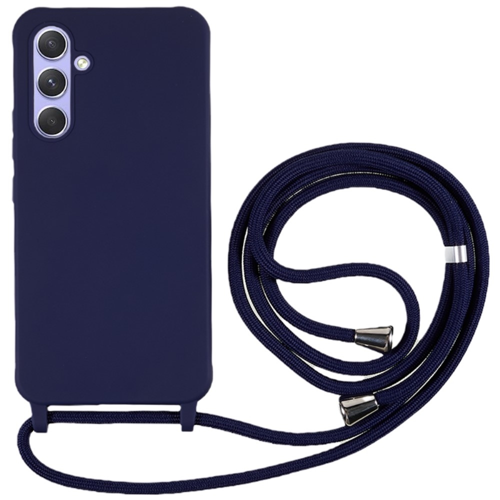 Zsinórral ellátott zselés tok Samsung Galaxy A36 5G-hez - sötétkék
