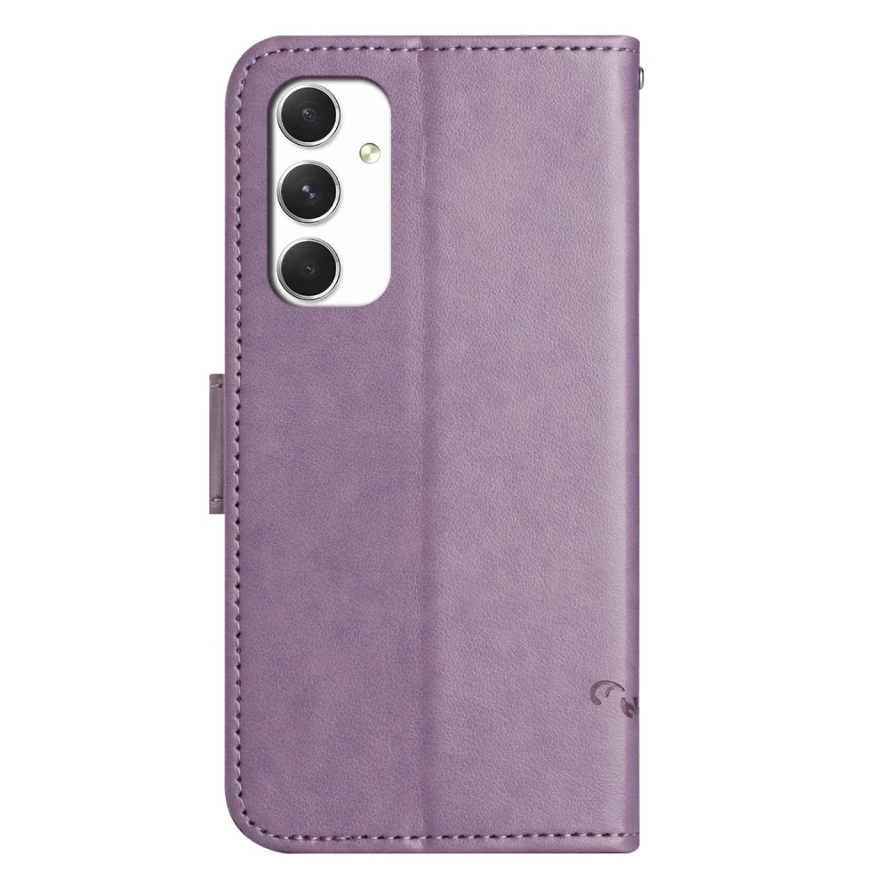 Virágos könyv tok Samsung Galaxy A16 4G/5G készülékhez - világos lila