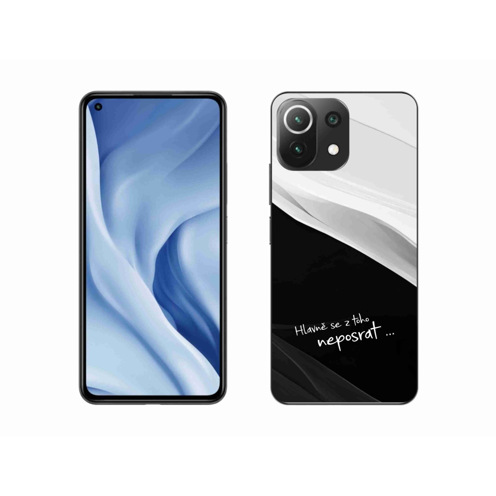 Gél borító mmCase a Xiaomi 11 Lite 5G NE számára - vicces szöveg 13 fekete és fehér háttérrel