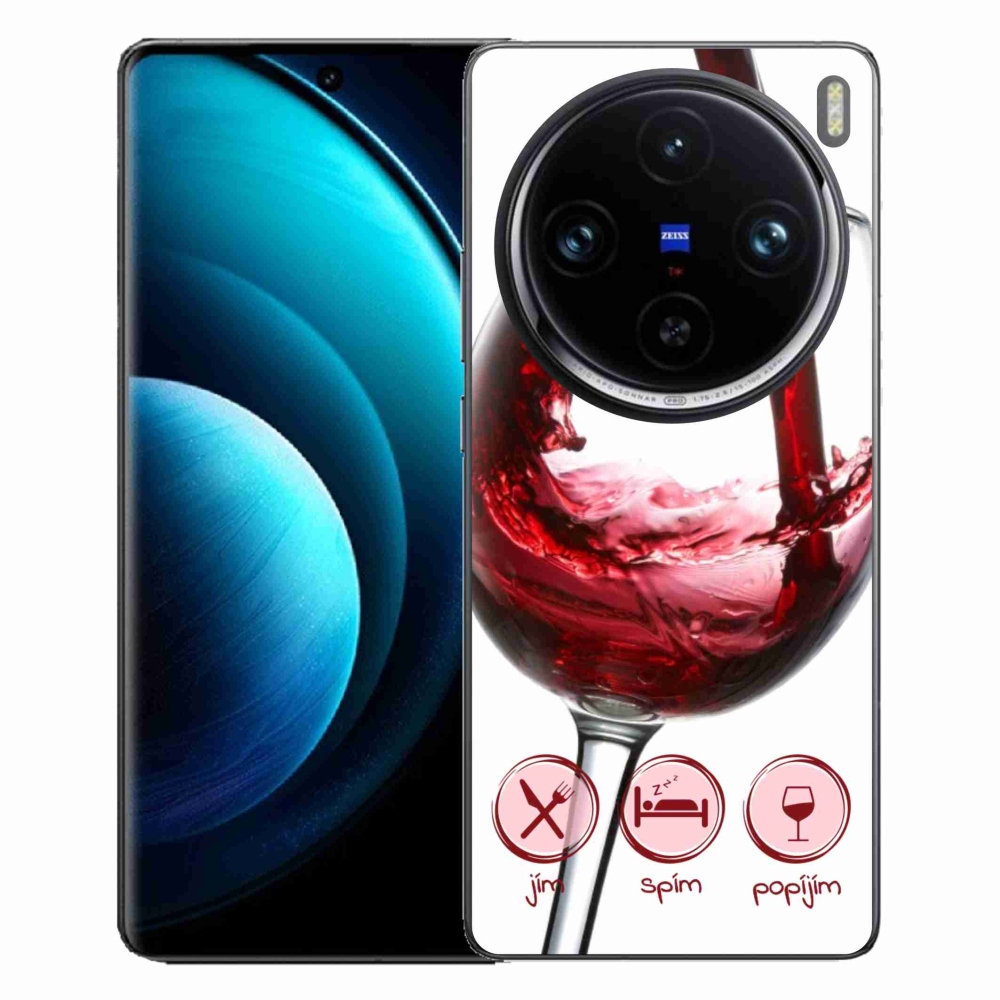 Gél tok mmCase a Vivo X100 Pro 5G-hez - borospohár piros
