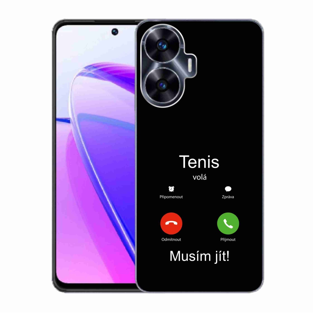 Gél borítás mmCase a Realme C55-ön - teniszhívások fekete háttérrel