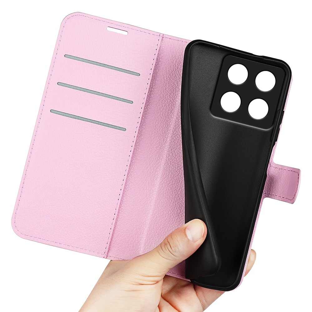 Litchi könyv tok a Xiaomi 14T Pro-hoz - rózsaszínű