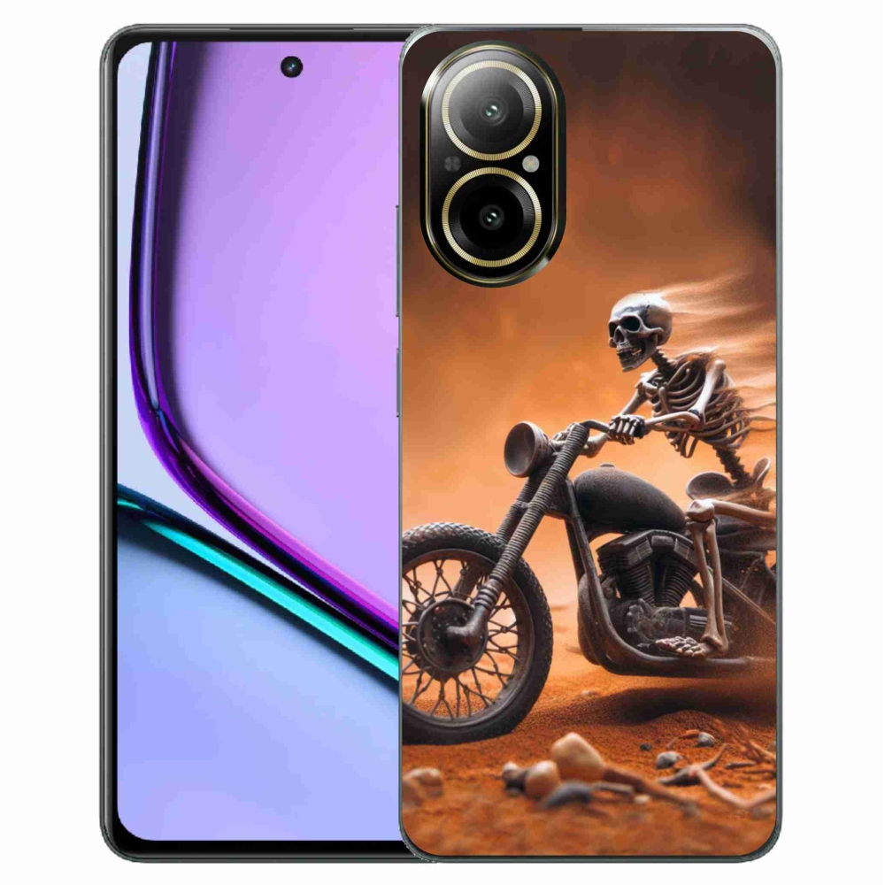 Gél borítás mmCase a Realme C67-hez - csontváz motorkerékpáron
