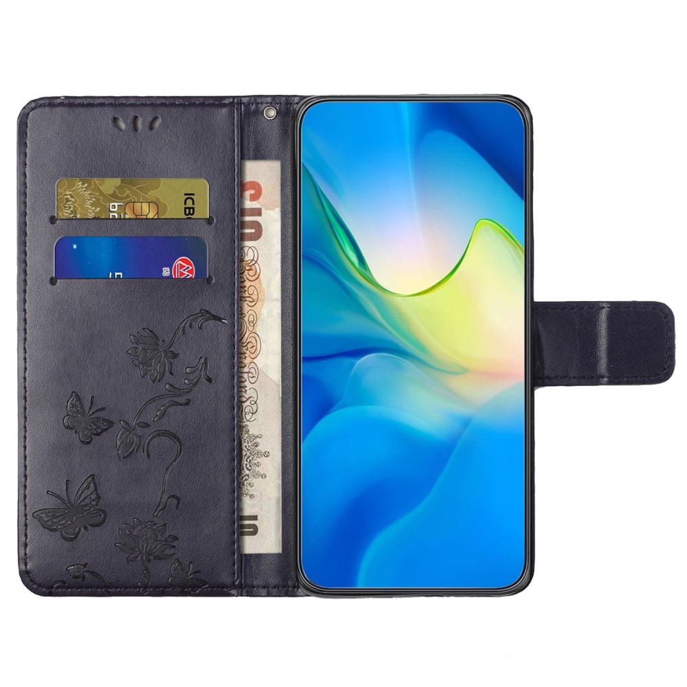 Virágos könyv tok Samsung Galaxy A15 4G/5G készülékhez - sötét lila