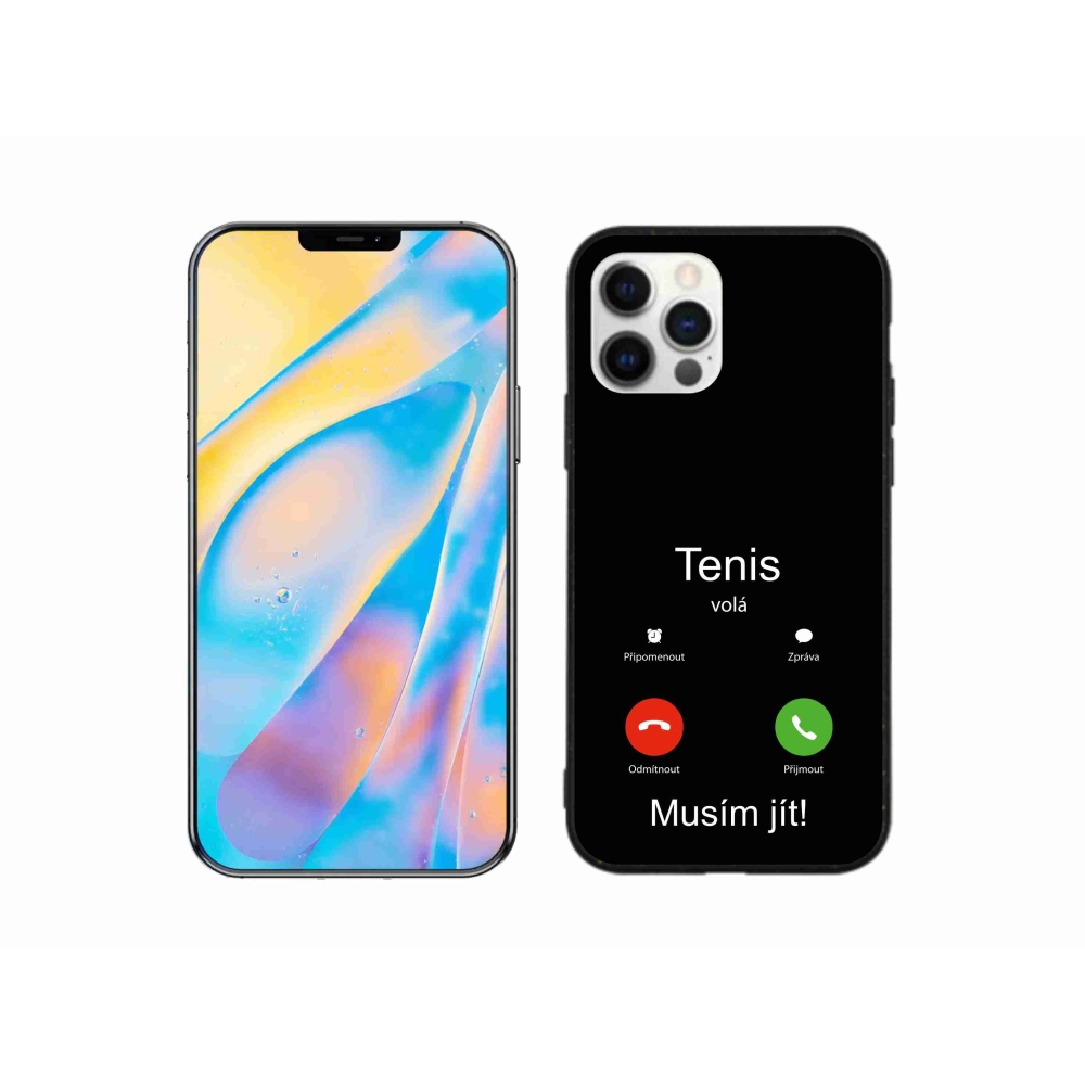 Gél borítás mmCase iPhone 12 készülékhez - teniszhívások fekete háttérrel