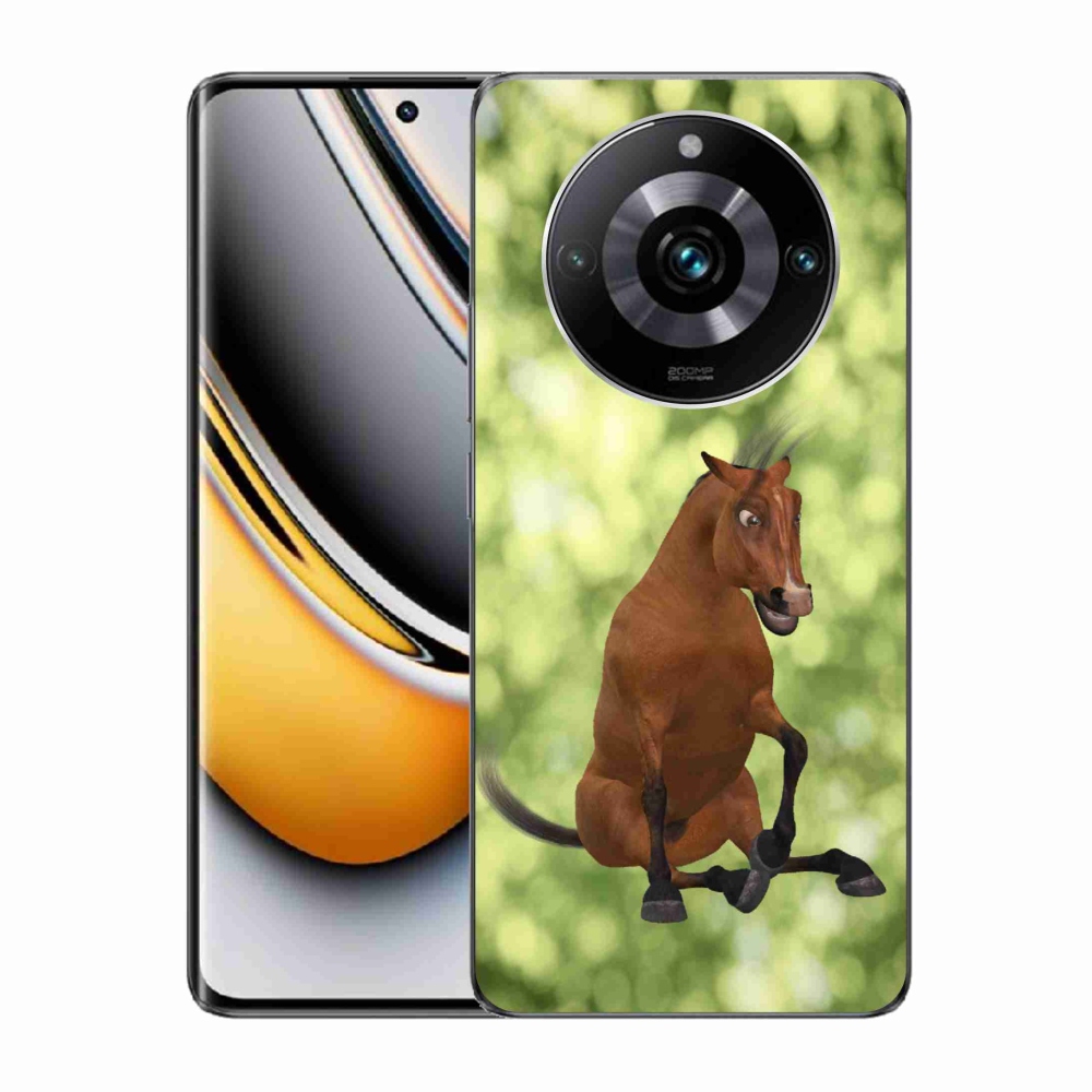 Zselés borítás mmCase a Realme 11 Pro/11 Pro+ készülékhez - barna rajzfilm ló 1