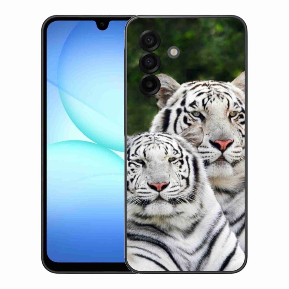 Gél védőhuzat mmCase Samsung Galaxy A17 4G/5G - fehér tigrisek
