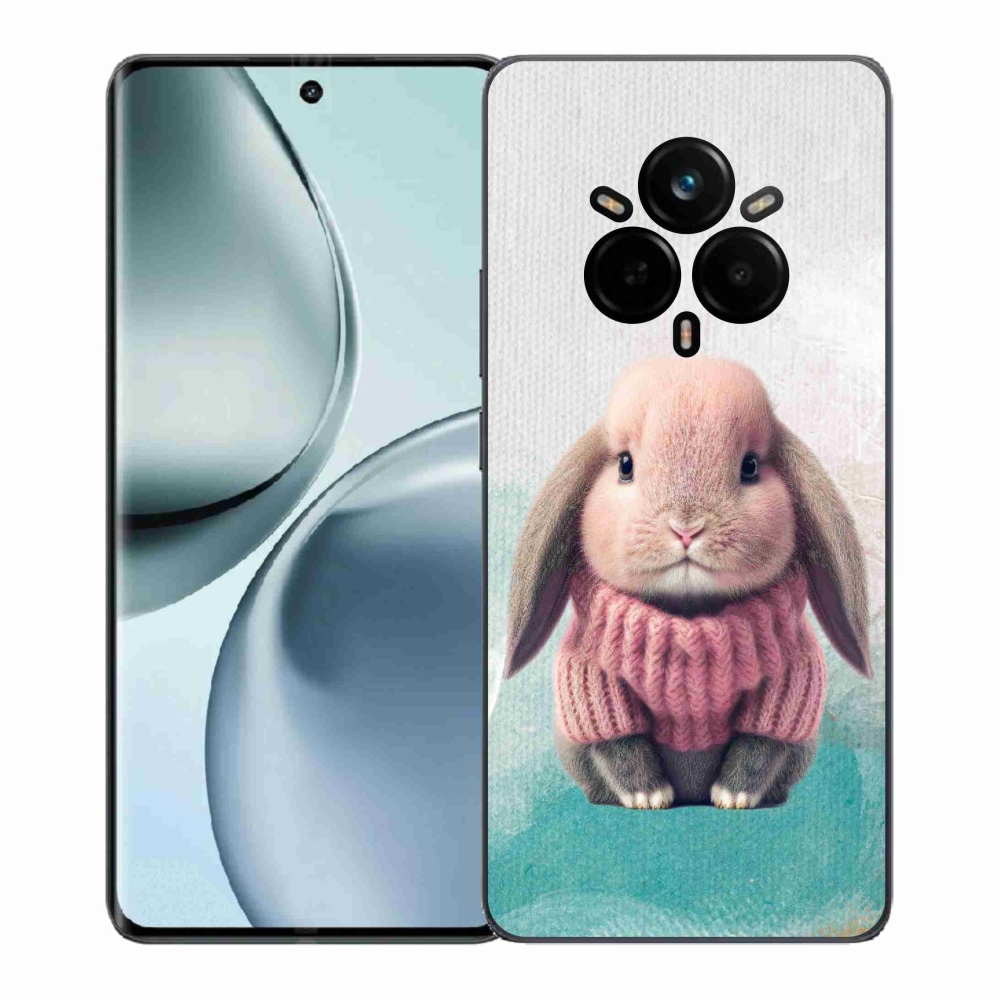 Gél borítás mmCase a Realme 14 Pro+ 5G számára - nyúl pulóverben
