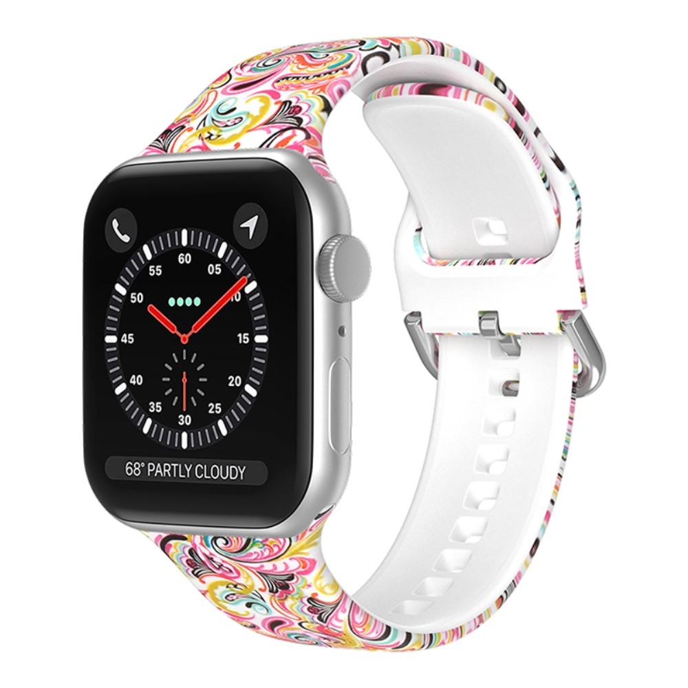 Nyomtatott szilikon szíj Apple Watch Ultra/Ultra 2 49mm/SE/SE 2022/2023 44mm/9/8/7 45mm/6/5/4 44mm/3/2/1 42 mm - A minta