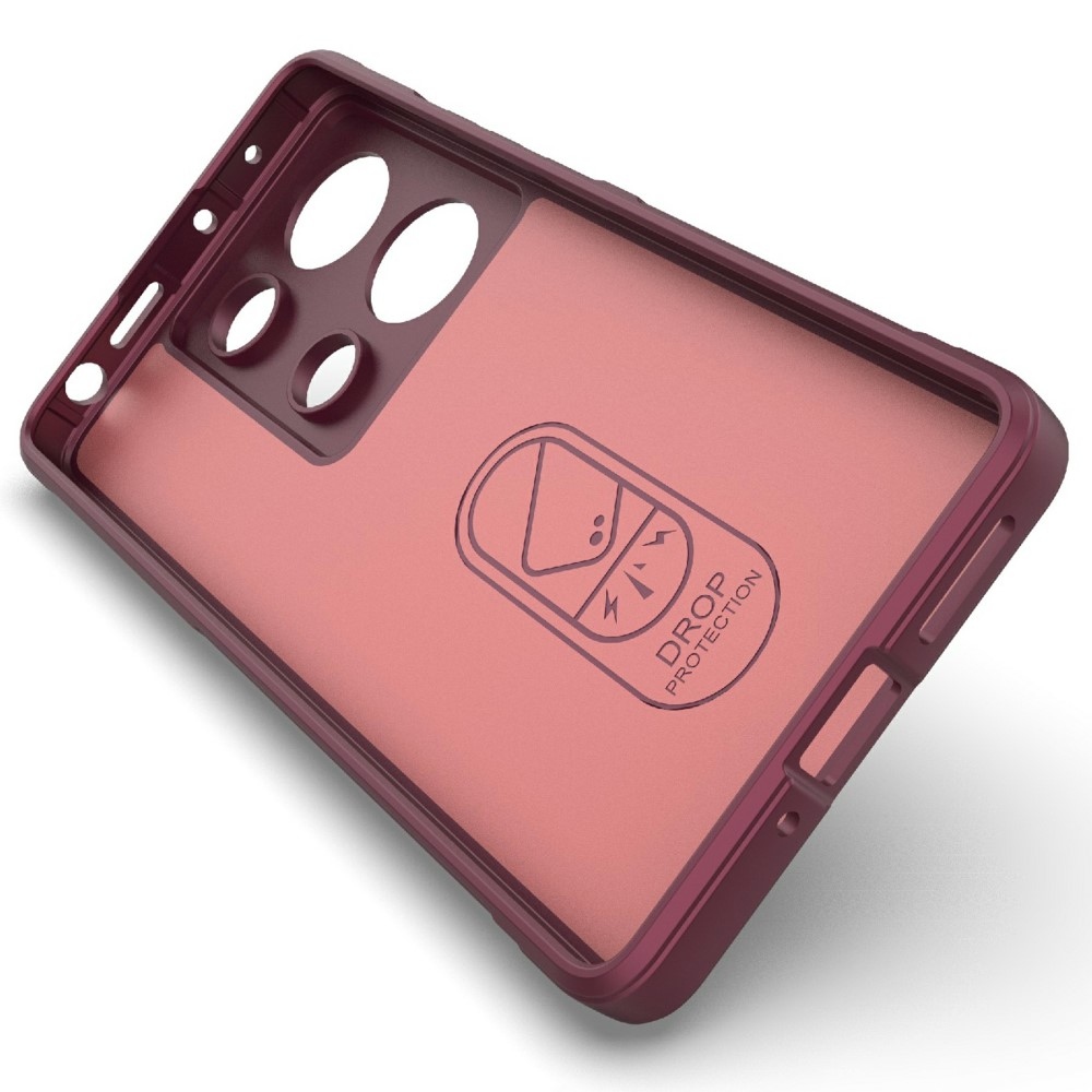 Rugg tartós zselés tok Xiaomi Redmi Note 14S-hez - bordó színű