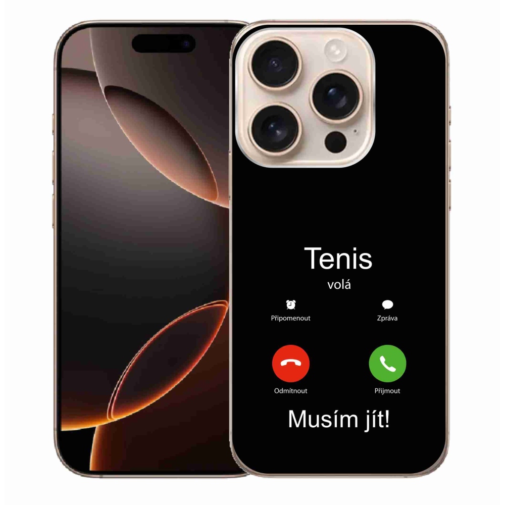 Gél borítás mmCase iPhone 16 Pro Max készülékhez - teniszhívások fekete háttérrel