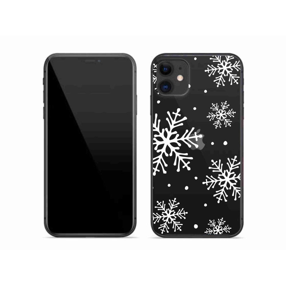Gél borítás mmCase iPhone 11 készülékhez - fehér pelyhek átlátszó háttéren