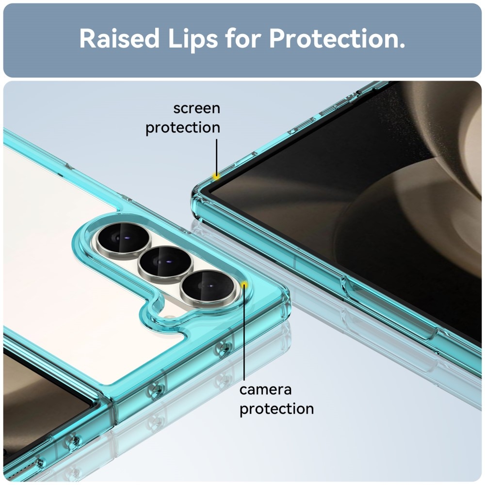 Gél tok fix hátlappal Samsung Galaxy Z Fold6 5G készülékhez - világoskék színben