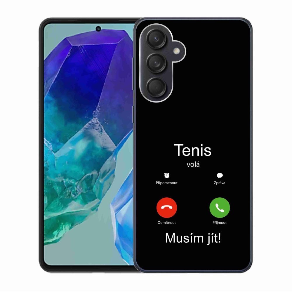 Gél borító mmCase Samsung Galaxy M55 5G - teniszhívások fekete háttérrel