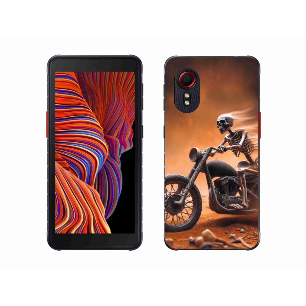 Gél borító mmCase Samsung Galaxy Xcover 5 készülékhez - csontváz egy motorkerékpáron