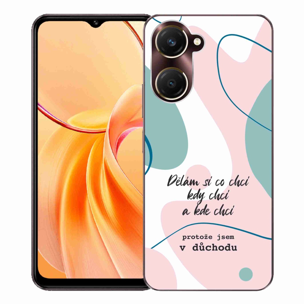 Gél borító mmCase a Vivo Y28s 5G-hez - vicces szöveg 10 fehér háttér
