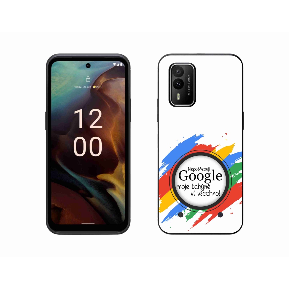 Zselés borítás mmCase a Nokia XR21-en - anyós tudja, hogy minden fehér háttérrel rendelkezik