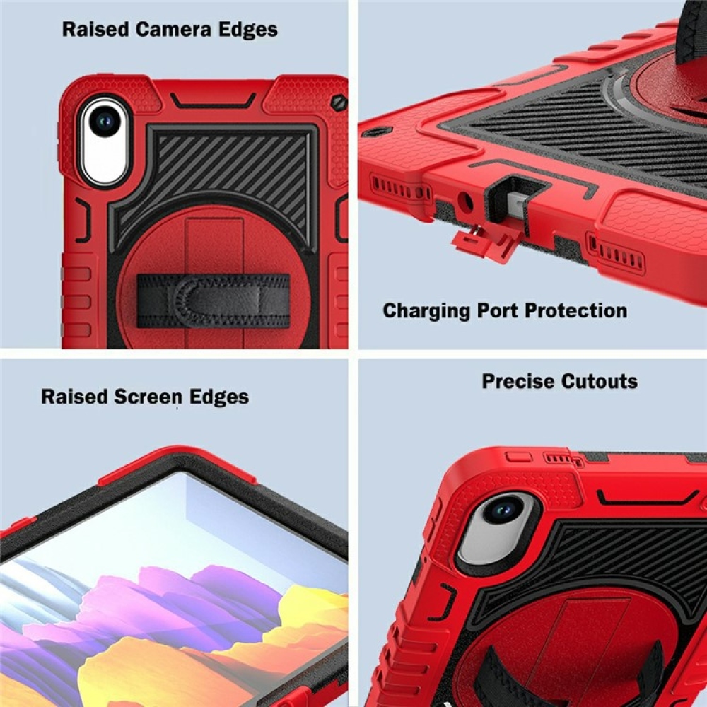 Strape tartós borító kézi markolattal és pánttal Xiaomi Redmi Pad 2 - piros/fekete