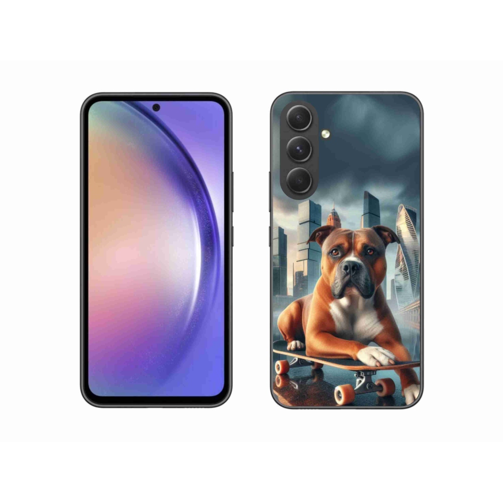 Zselés borítás mmCase Samsung Galaxy A54 5G - kutya gördeszkán
