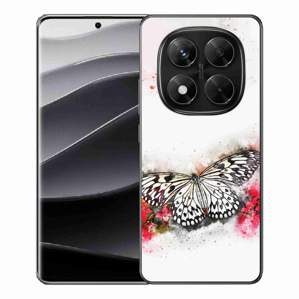 Gél borítás mmCase a Xiaomi Redmi Note 14 Pro 5G/Poco X7 5G számára - fekete és fehér pillangó
