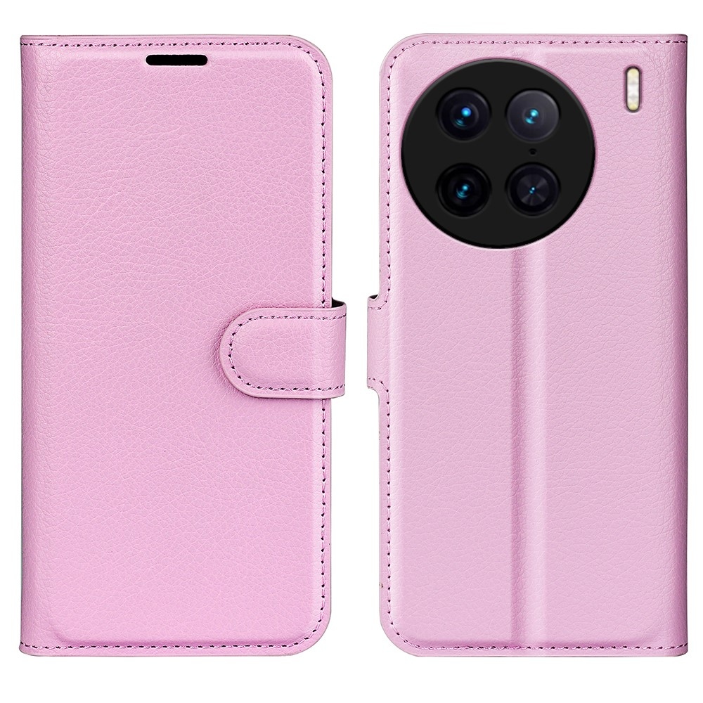 Litchi könyv tok a Vivo X90 Pro-hoz - rózsaszínű