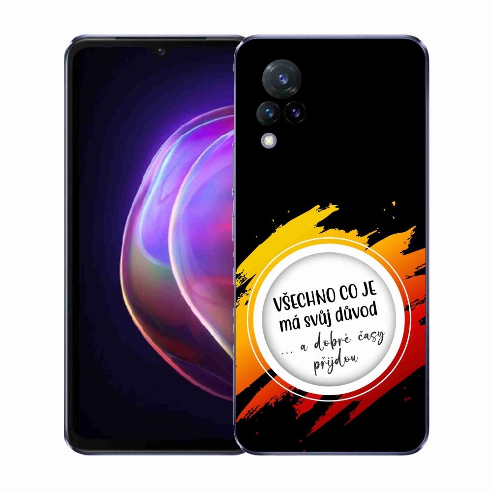 Gél borító mmCase a Vivo V21 4G/5G - idézet 3 fekete háttérrel
