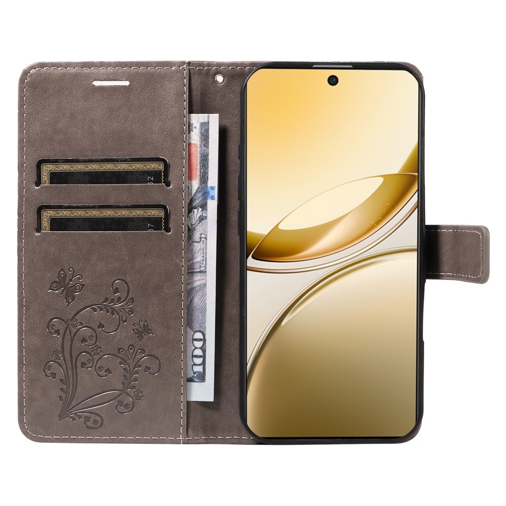 Nagy pillangó könyv tok a Vivo V50 5G-hez - szürke