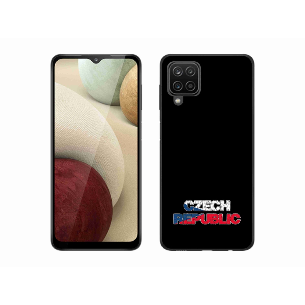 Gél borító mmCase Samsung Galaxy A12 - Csehország fekete háttérrel
