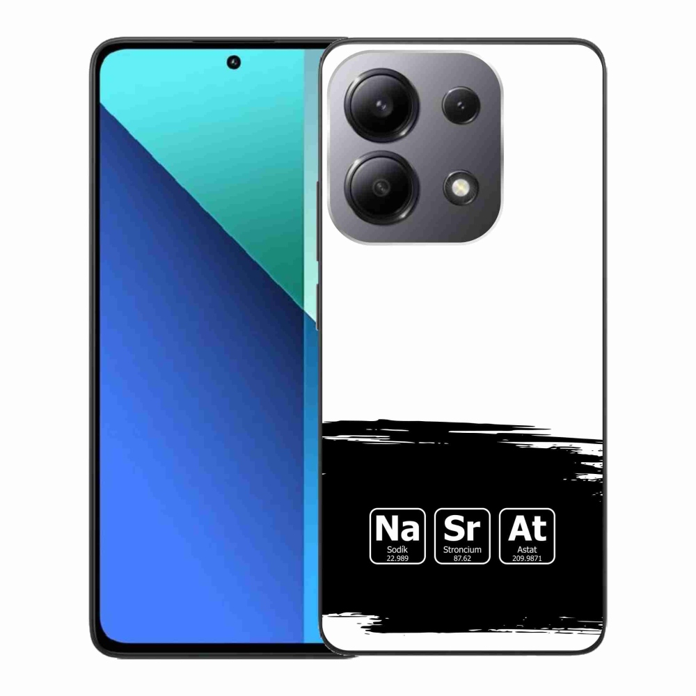 Gél borító mmCase a Xiaomi Redmi Note 13-hoz - kémiai elemek fekete és fehér háttérrel