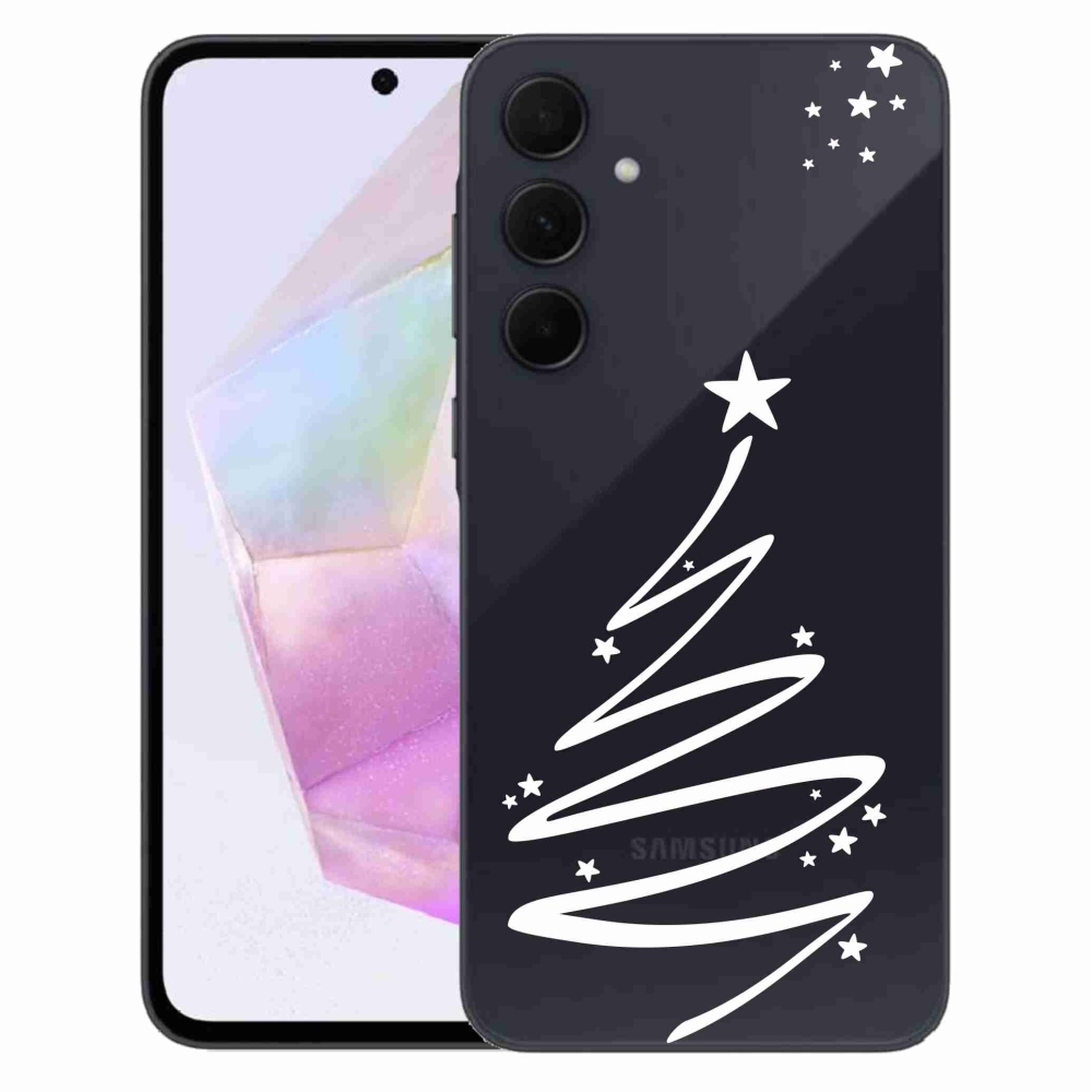 Zselés borító mmCase Samsung Galaxy A35 5G - fehér fa átlátszó háttéren