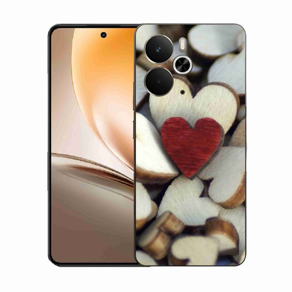 Gél borítás mmCase a Realme 14 5G készülékhez - gravírozott piros szív