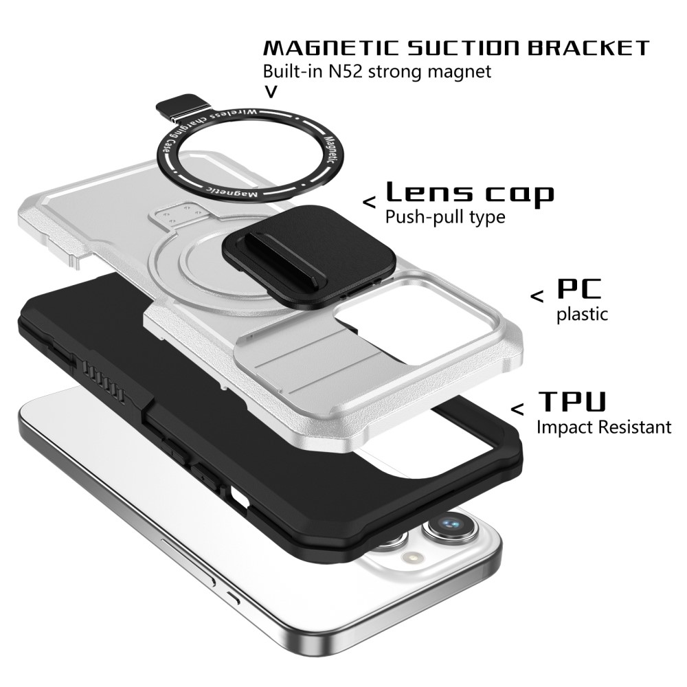 Katonai tartós védőburkolat MagSafe-vel iPhone 14 Pro Max készülékhez - Fekete/Fehér