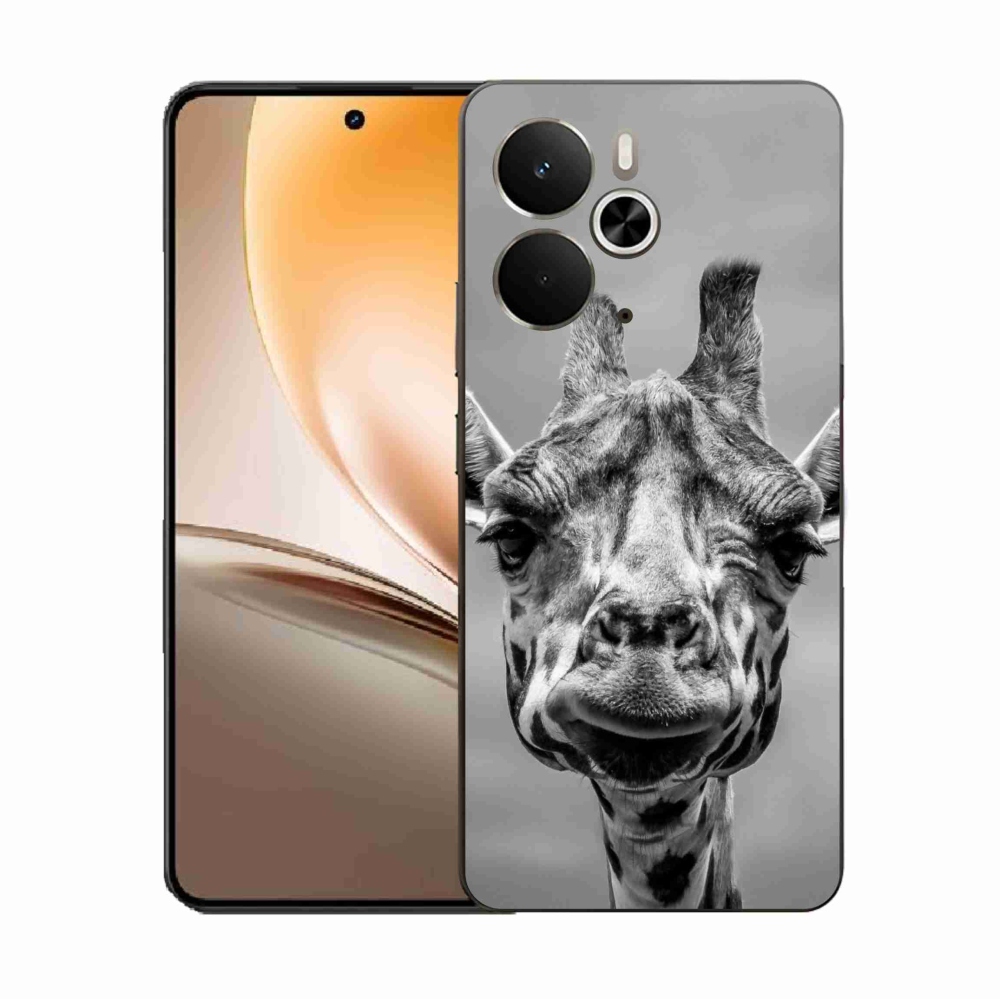 Gél borítás mmCase a Realme 14 5G készülékhez - fekete-fehér zsiráf