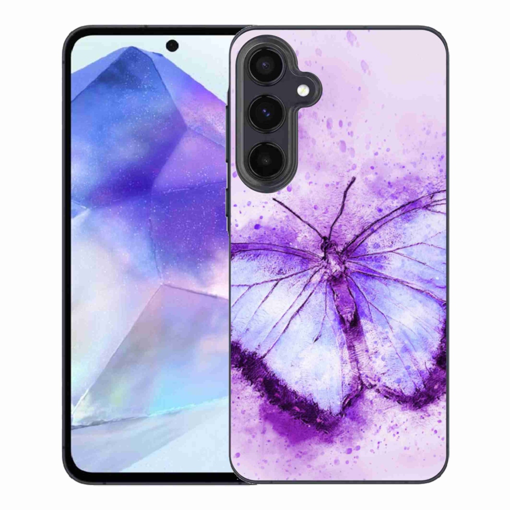 Gél védőhuzat mmCase Samsung Galaxy A55 5G - lila pillangóhoz