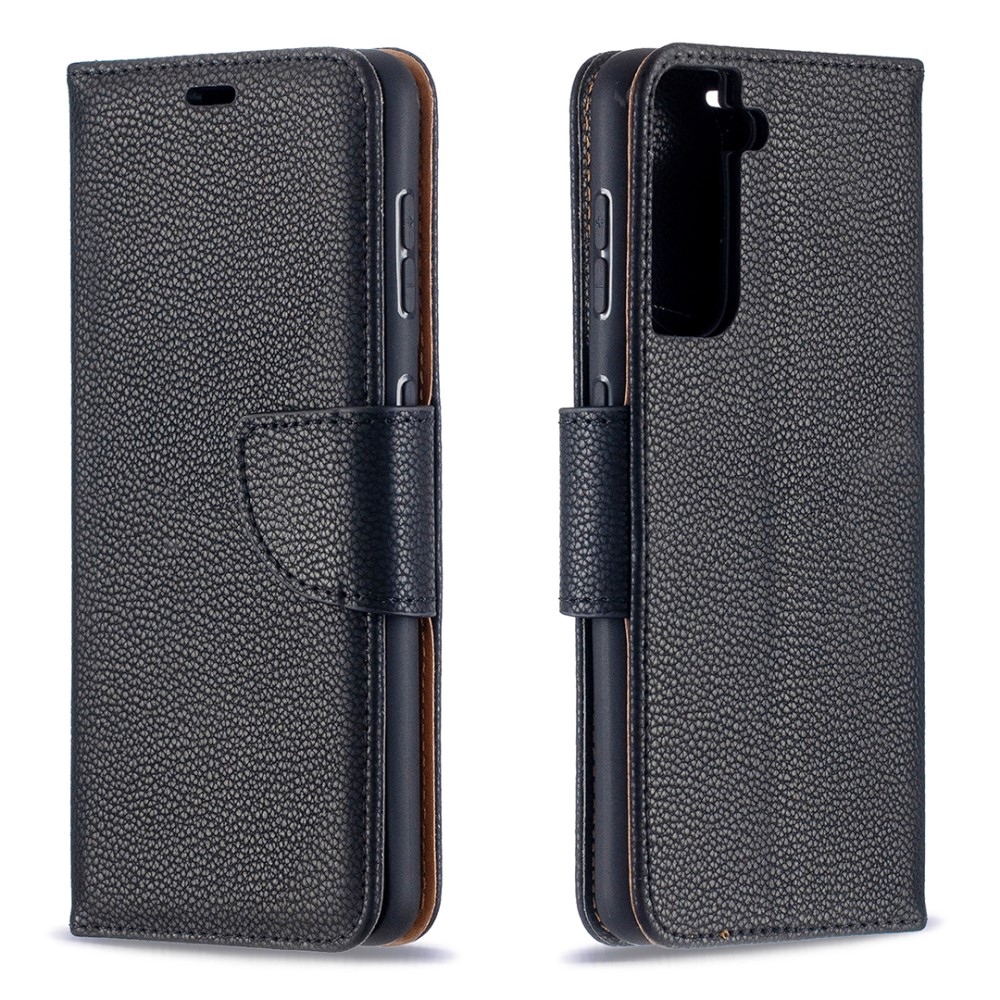Tárcás könyv tok Samsung Galaxy S21-hez - fekete