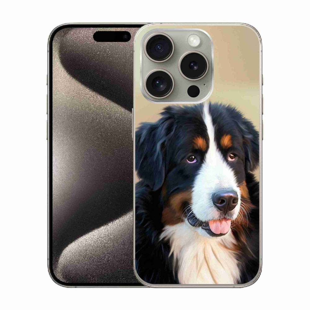 Gél tok mmCase iPhone 15 Pro készülékhez - Berni hegyi kutya
