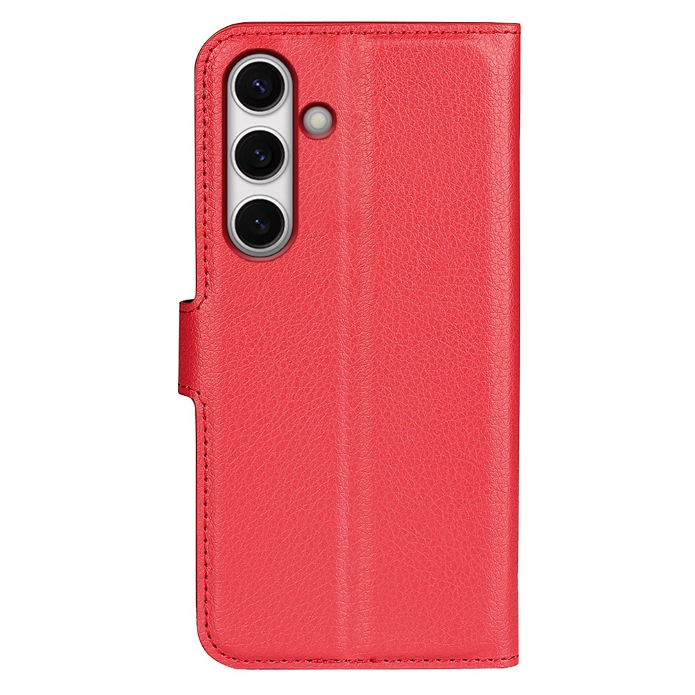 Litchi könyv tok Samsung Galaxy S24 FE készülékhez - piros