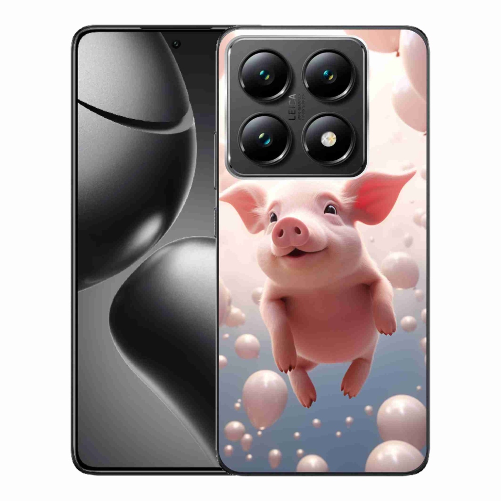 Gél borítás mmCase a Xiaomi 14T Pro számára - malac lufikkal