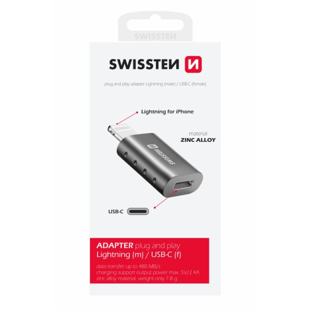 Swissten OTG átalakító Lightning (m)/USB-C(f)