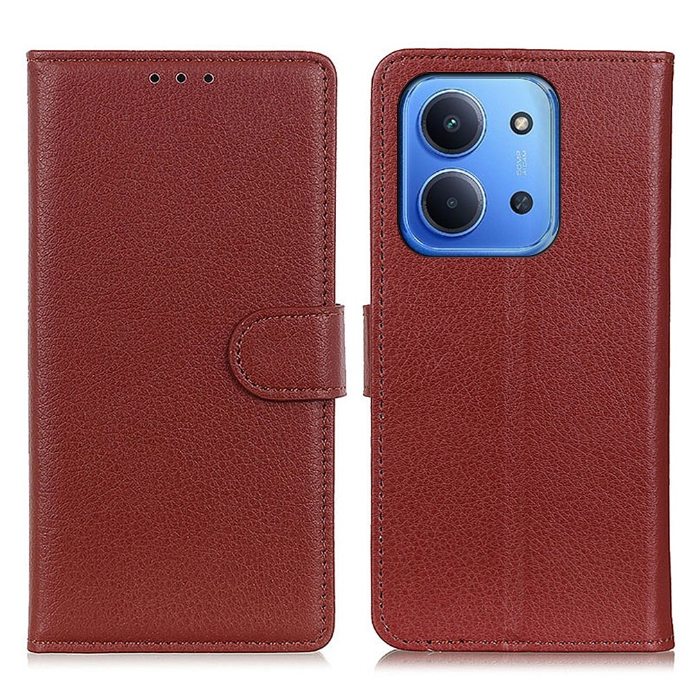 Litchie könyvtáska Xiaomi Redmi 15C 4G/5G (173mm) - barna